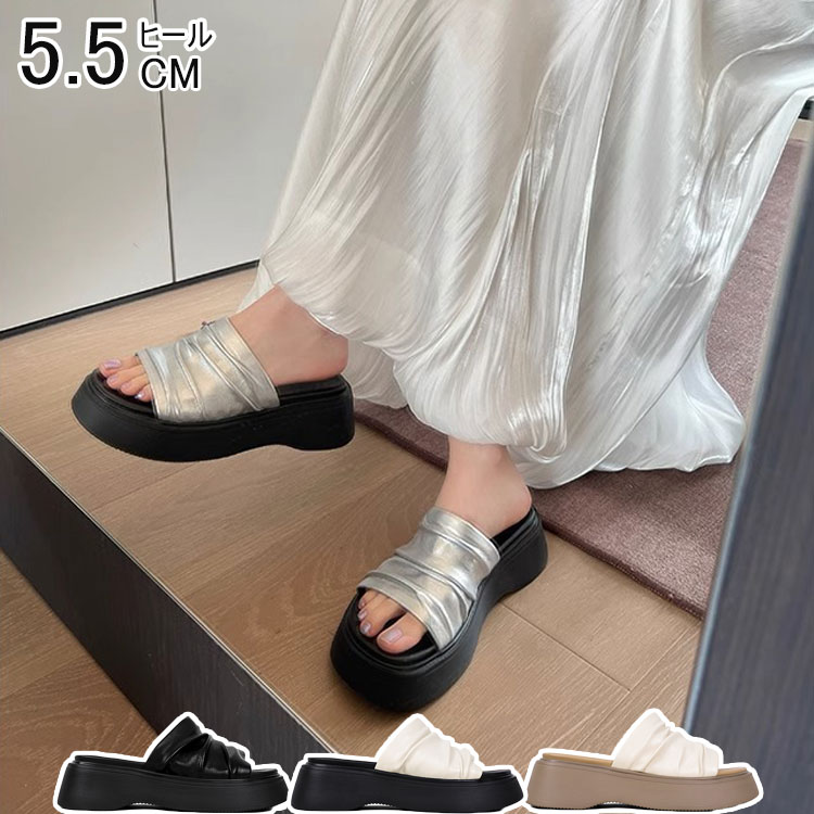 厚底サンダル レディース ビーチサンダル 夏サンダル 軽量 疲れない 痛くない 美脚 ヒール5.5cm 楽ちん 洗える 柔らかい おしゃれ シンプル 快適 滑り止め 靴 海 旅行 夏 人気 リゾート